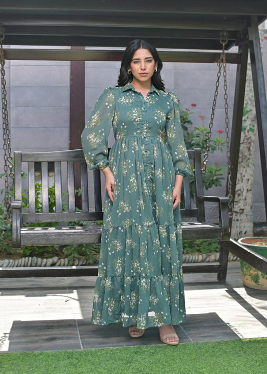 Chiffon maxi seaGr 10178