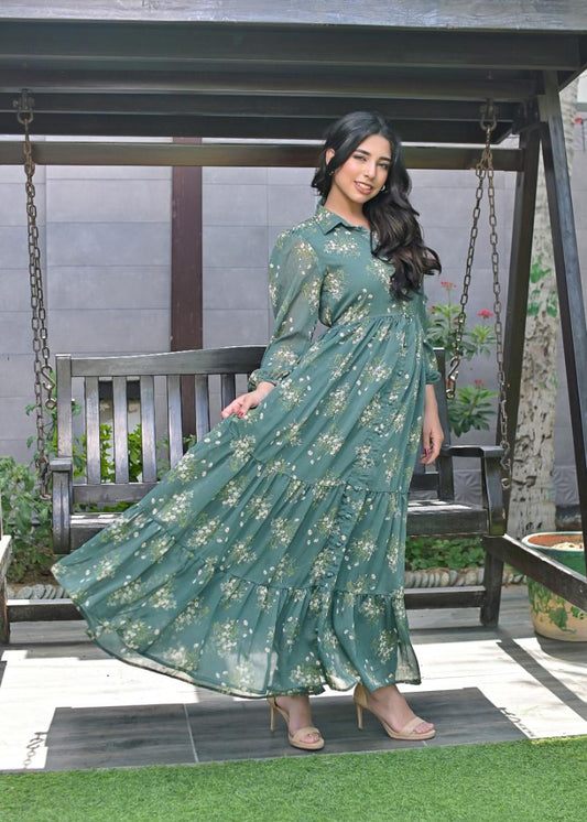 Chiffon maxi seaGr 10178