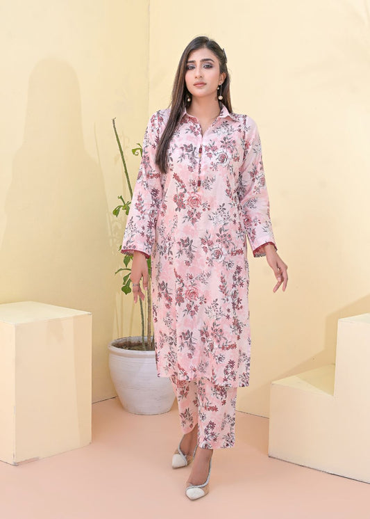 Cotton 2pc set-78901 PinkMron