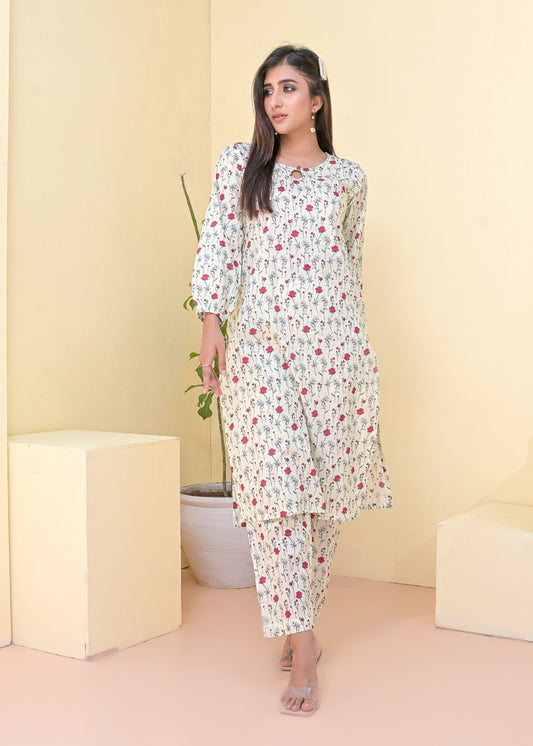 Cotton 2pc set-78906 OffRed