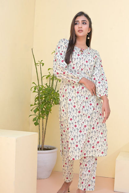 Cotton 2pc set-78906 OffRed