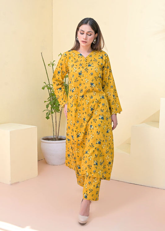 Aline 2pc set-79015 mustardGrn