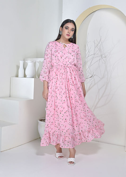 Chiffon maxi  10173 Pinkneon