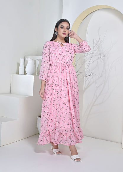 Chiffon maxi  10173 Pinkneon