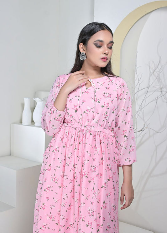 Chiffon maxi  10173 Pinkneon