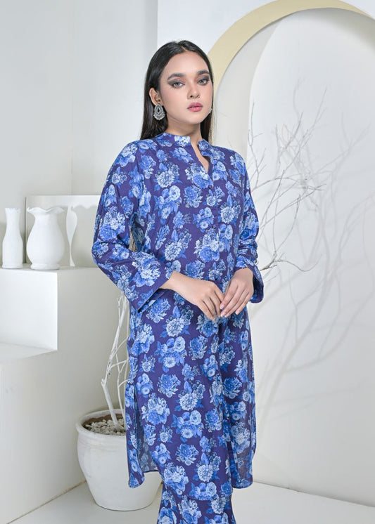 Cotton 2pc set-79007 NavyIce