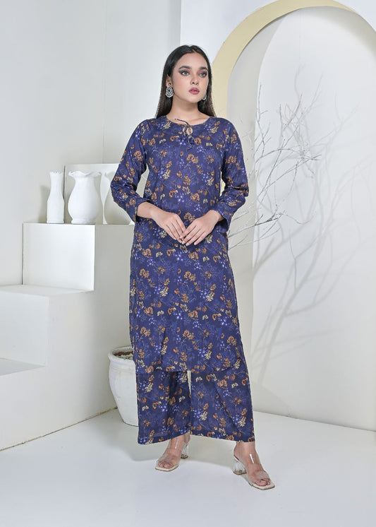 Cotton 2pc set-79002 navyAutmn