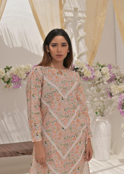 Cotton lawn79309 lacefrontPink