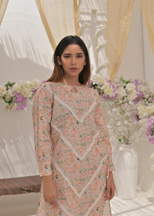 Cotton lawn79309 lacefrontPink