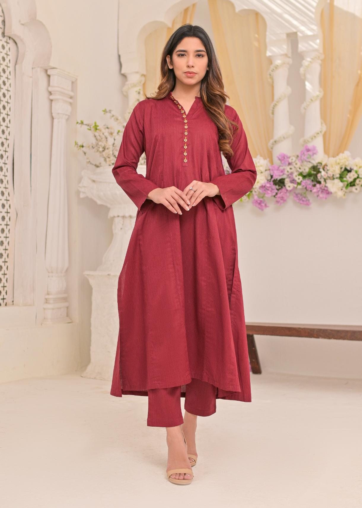 Jacquard 2pc -79320 maroon
