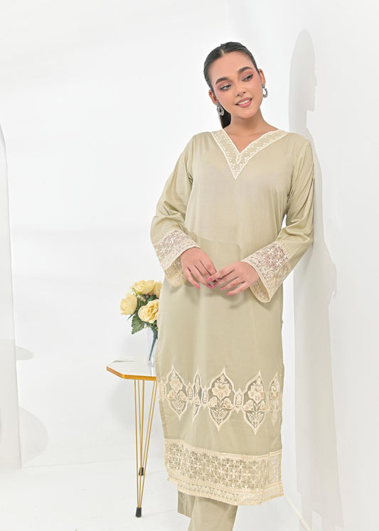 Cotton emb 2pc -78386 ivory