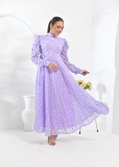 Chiffon maxi lylac 10210