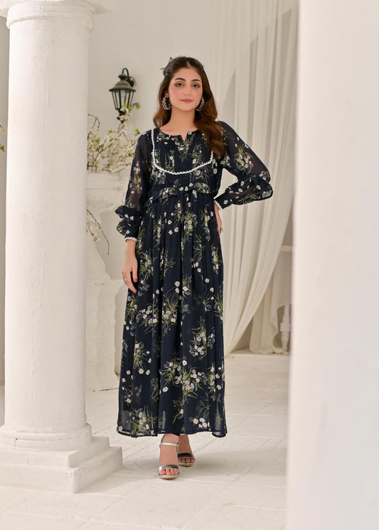 Chiffon maxi navylace 10222