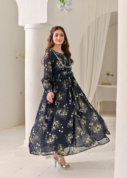Chiffon maxi navylace 10222