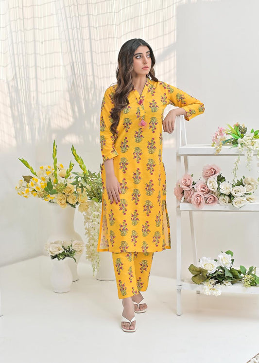 khaddar printed 2pc -79232 yellowBooti