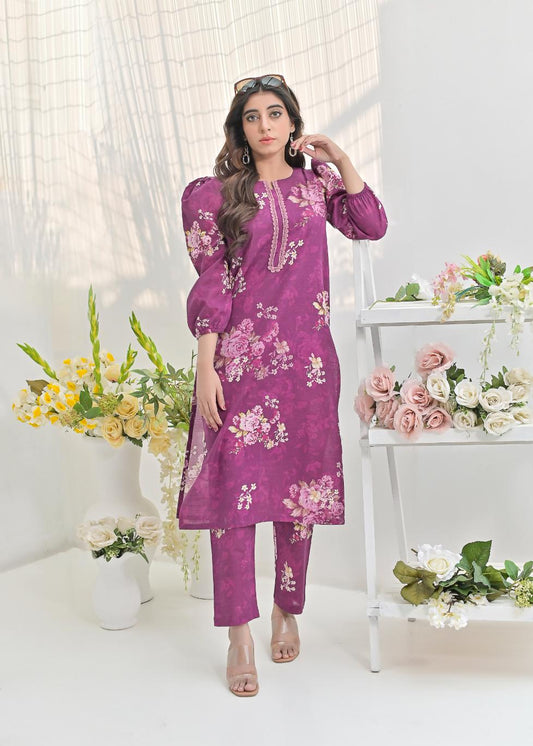 khaddar printed 2pc -79232 purpleFl