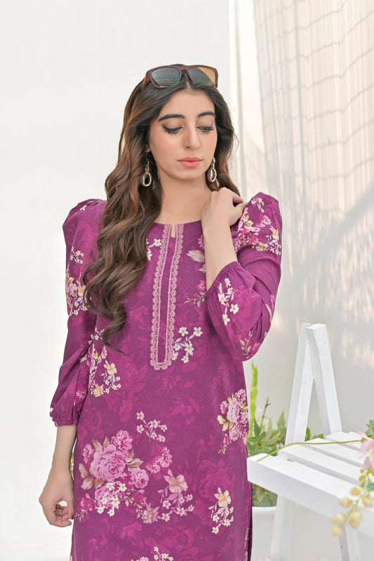 khaddar printed 2pc -79232 purpleFl