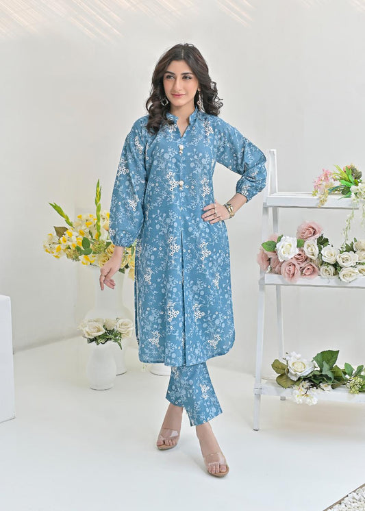 khaddar printed 2pc -79232 iceblue