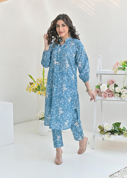 khaddar printed 2pc -79232 iceblue