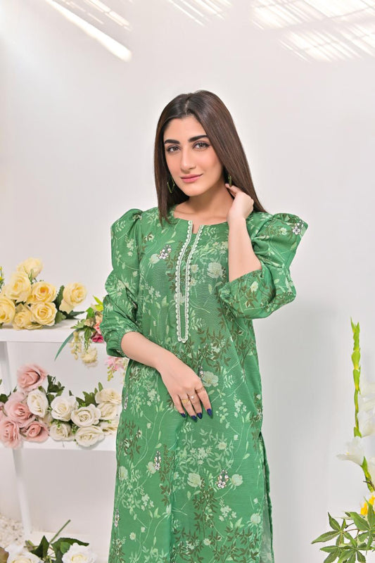 khaddar printed 2pc -79255 green