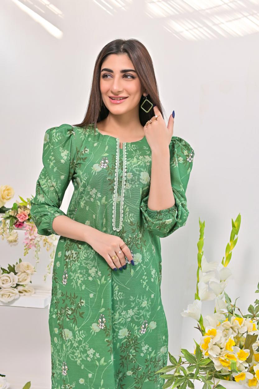 khaddar printed 2pc -79255 green