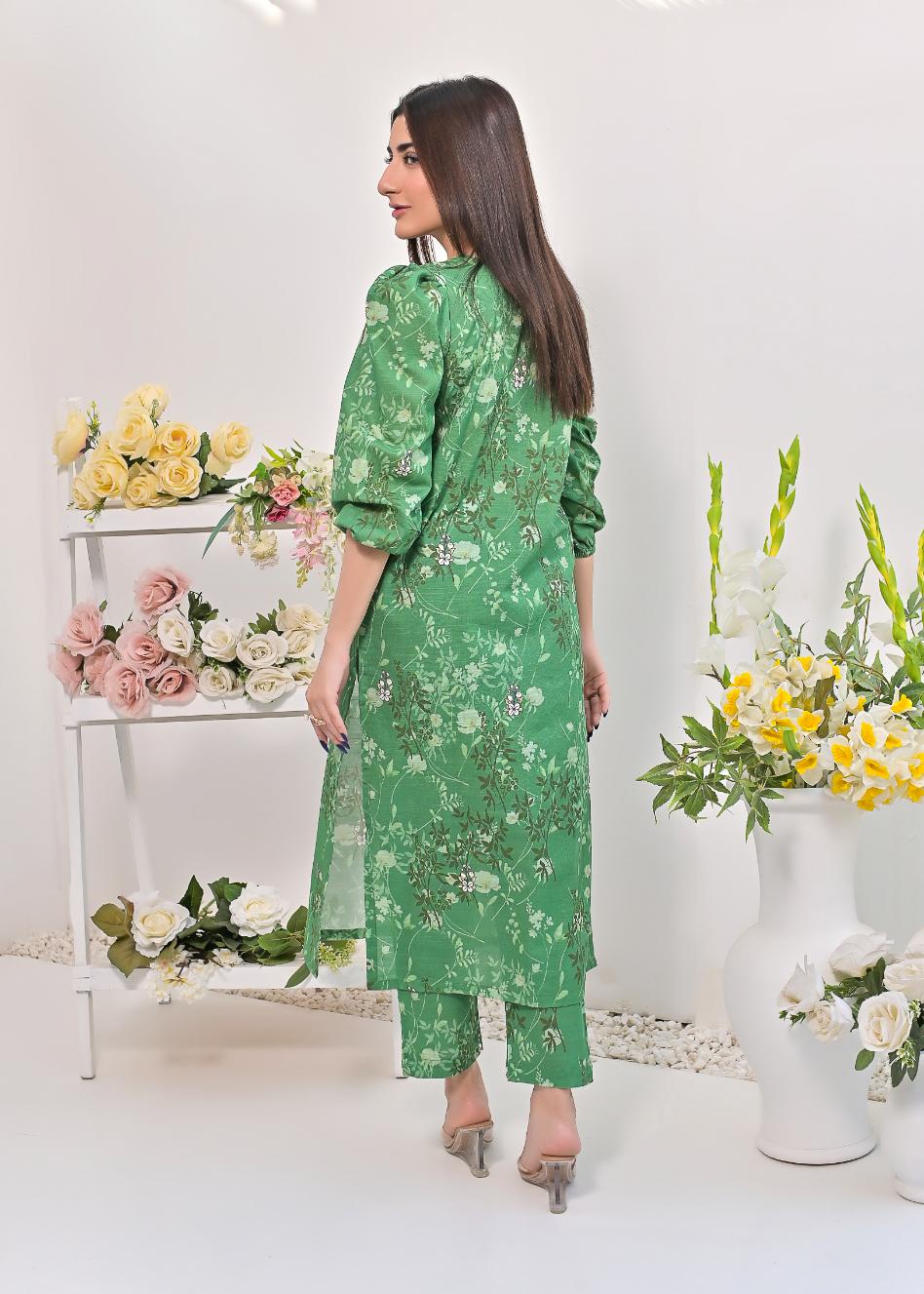 khaddar printed 2pc -79255 green