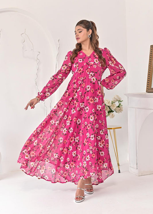 Chiffon maxi hotpnkfl 10214