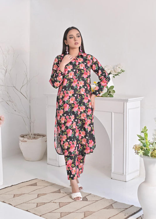khaddar printed 2pc -79260 blackrose