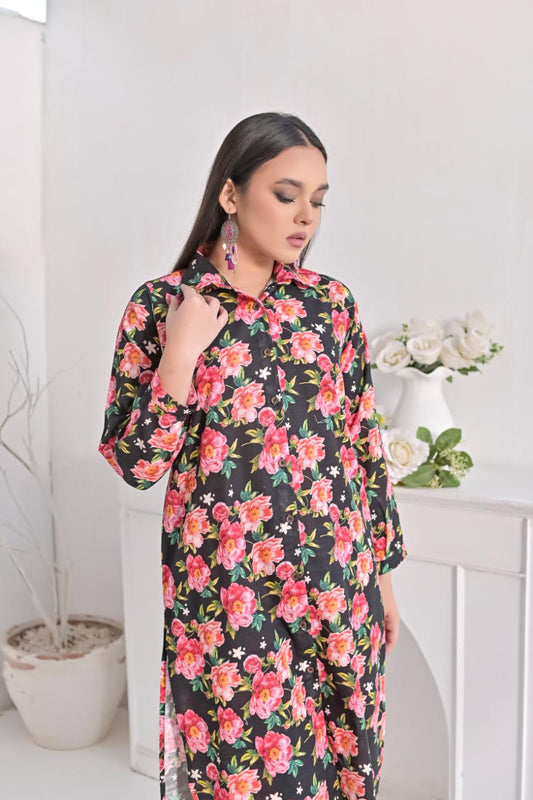 khaddar printed 2pc -79260 blackrose