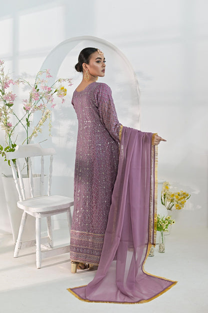 Chiffon zari emb muave 700