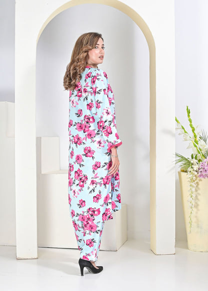 Linen 2pc  skypnk 79074
