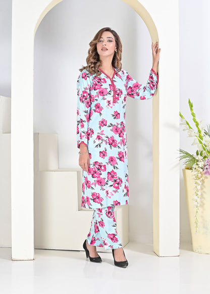 Linen 2pc  skypnk 79074