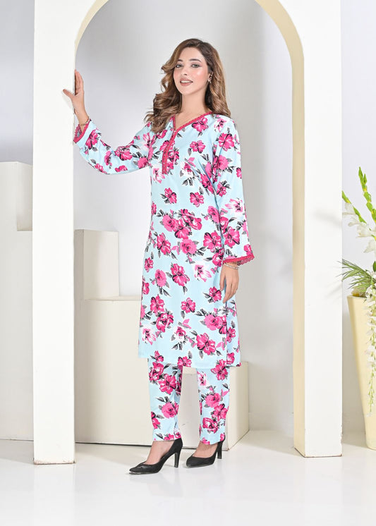 Linen 2pc  skypnk 79074