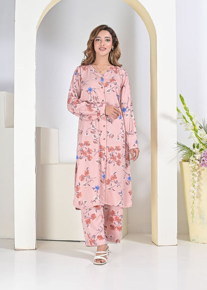 Linen 2pc set- teaPnkFO 79038