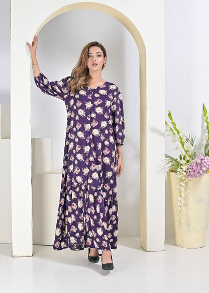 Linen dress- purple 79108