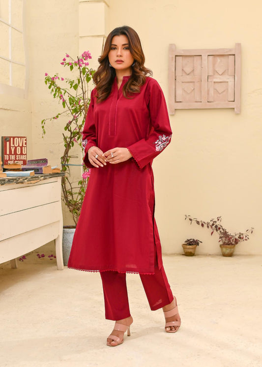 lawn emb 2pc -79324 rubyRed