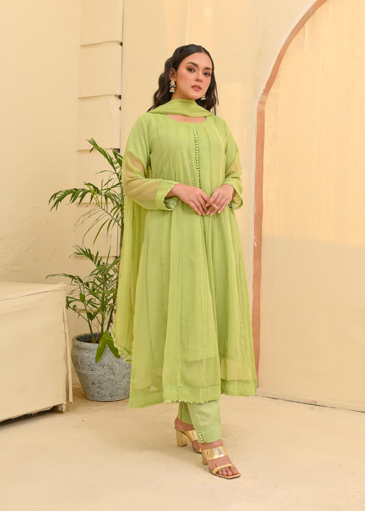 Chiffon kali 3pc suit- pista