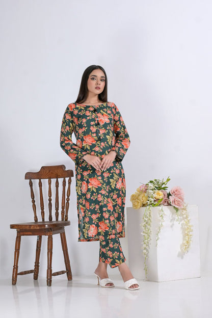 Lawn 2pc set-78730 bottlePinkFl