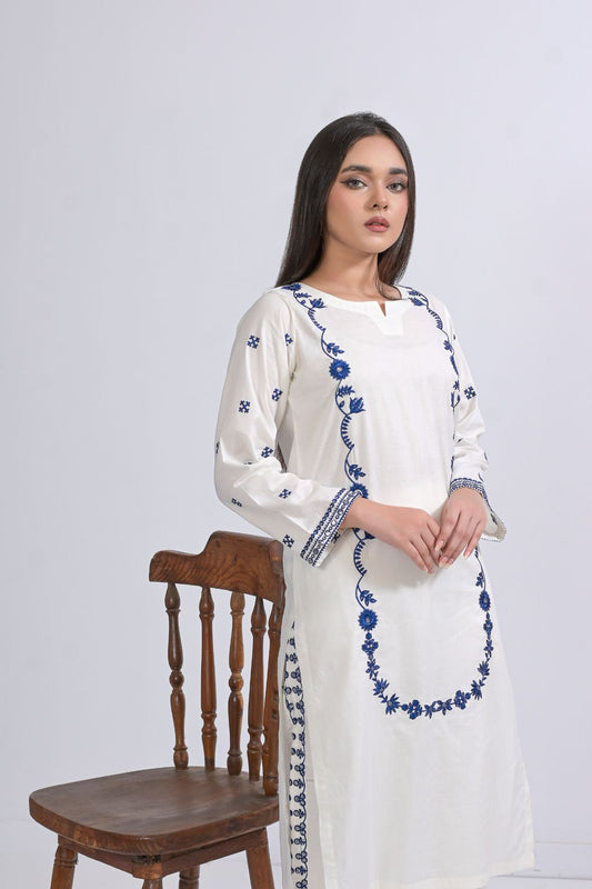 cotton Emb 2pc 1959 whiteBlu