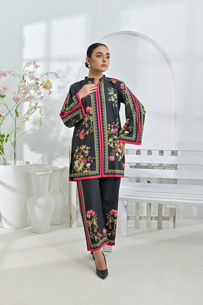 Crepe printed set 79412 blackFl