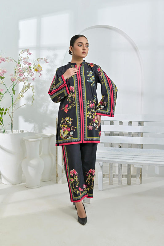 Crepe printed set 79412 blackFl
