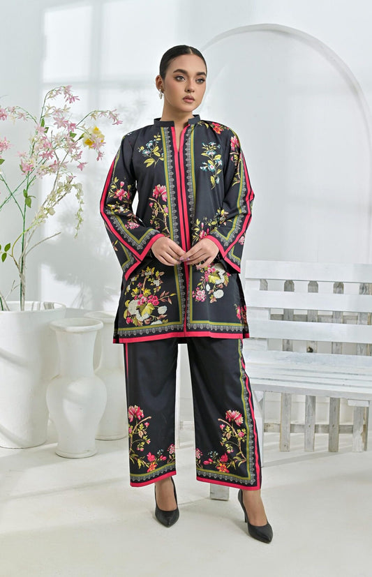 Crepe printed set 79412 blackFl