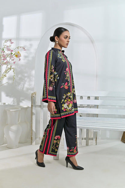 Crepe printed set 79412 blackFl