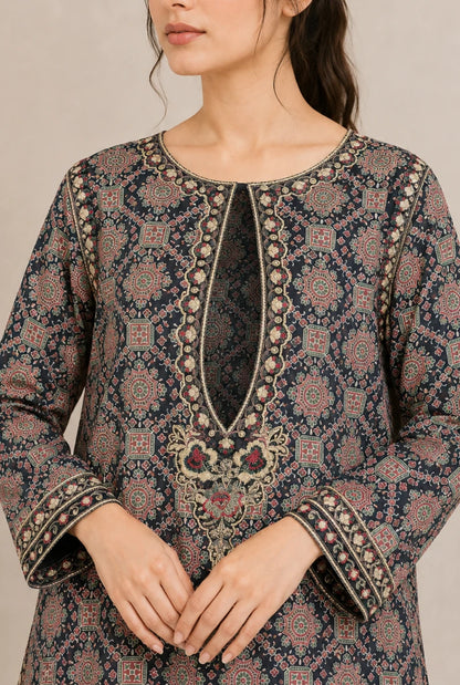 Embroidered 2pc blackArt 565612