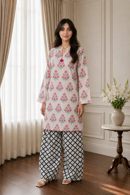 Cotton 2pc set 466157 PinkBeige