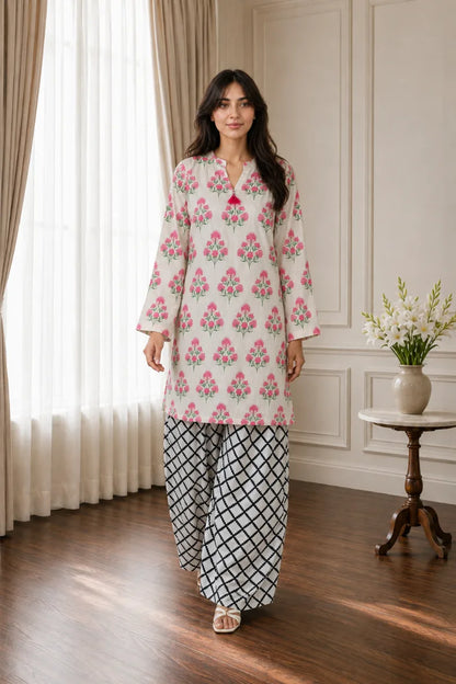Cotton 2pc set 466157 PinkBeige