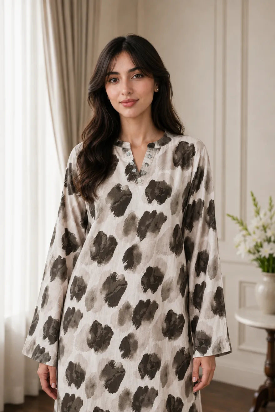 Cotton 2pc set 466159 beige abstract