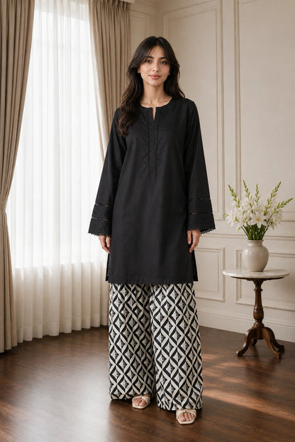 Cotton 2pc set 466167 blackwhite
