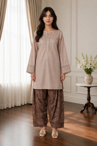 Cotton 2pc set 466165 coffeeBeige