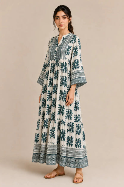 Lawn frock 45528 GreenMosaic